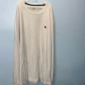 Abercrombie & Fitch White Long Sleeve Tee Crew Neck